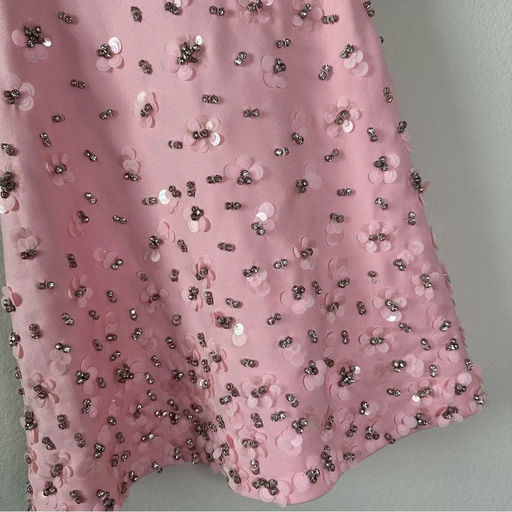 NWT SIMKHAI Ziva Embellished Crepe Mini Dress SZ US 6 - Picture 7 of 10